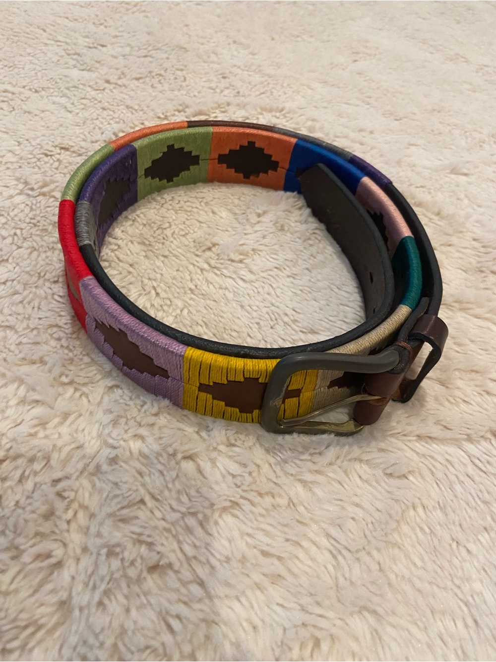 Zilker Belts Waterloo Multicolor Argentine Leather Polo Belt Size 105 / 40